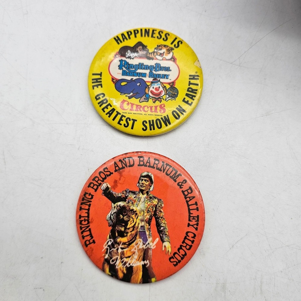 Vintage Ringling Bros Barnum Bailey Circus Pinback Buttons Lot Gunther Gebel Wil